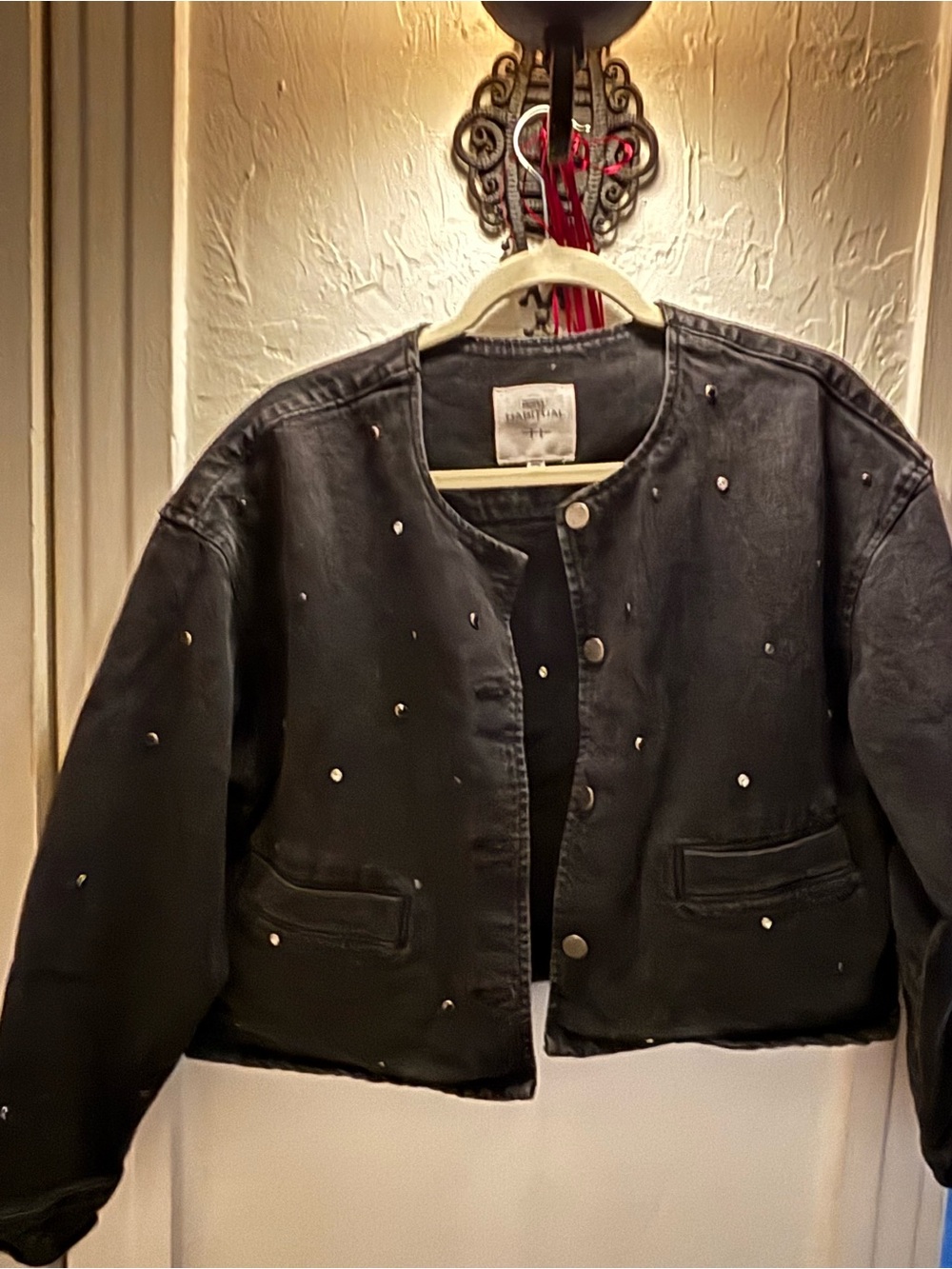 Studded Black Women's Jacket - Vintage Style